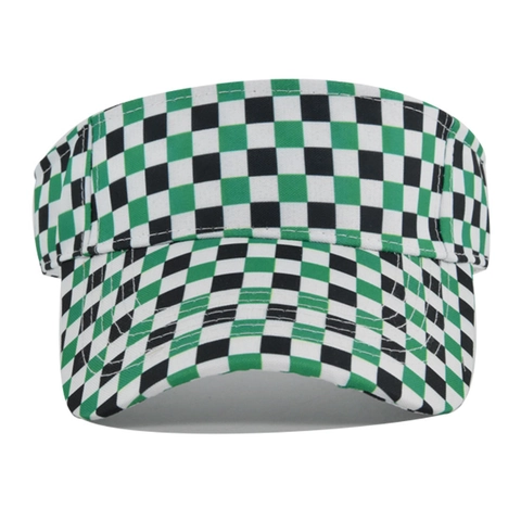 Cappello a Visiera Parasole a Scacchiera alla Moda per Donna Uomo in Poliestere Traspirante Regolabile Sport Tennis Golf Estate Outdoor Accessorio