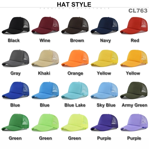 Casquette Trucker Unisexe en Maille Unie Respirante Devant en Mousse Bord Incurvé Casquette de Baseball Ajustable Chapeau de Soleil pour Sport Plein Air