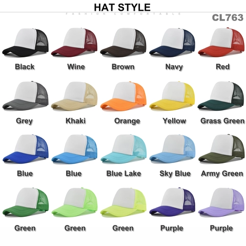 Casquette Trucker Unisexe en Maille Unie Respirante Devant en Mousse Bord Incurvé Casquette de Baseball Ajustable Chapeau de Soleil pour Sport Plein Air