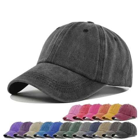 Berretto da Baseball in Cotone Lavato Vintage per Uomo Donna Regolabile Tinta Unita Distressed Dad Hat Retro Cappello da Sole Outdoor