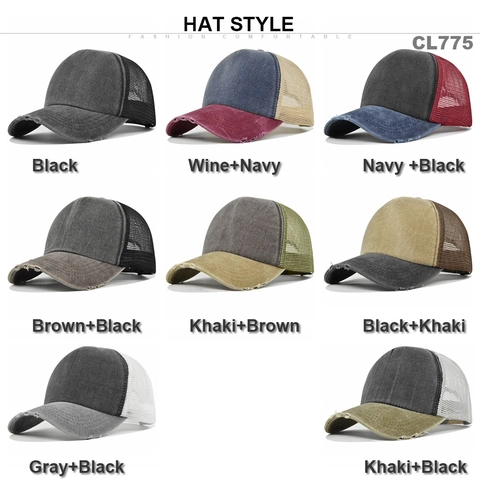 Cappellino Trucker Vintage in Cotone Lavato Con Rete Visiera Effetto Usato Patchwork Regolabile Traspirante Protezione Solare Unisex