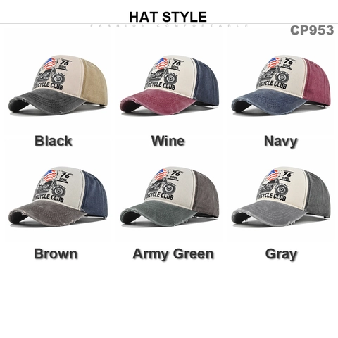 Gorra de Béisbol Moto Vintage Envejecida Hombre Mujer Sombrero Trucker de Algodón Lavado Con Estampado Soul Soul Sombrero de Sol Ajustable para Exterior