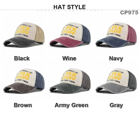 Distressed Cotton Baseball Cap For Men Women Vintage Washed Trucker Hat With Slogan And Wrench Print Adjustable Sun Hat