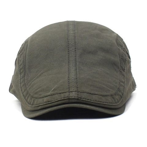 Berretto in Cotone Vintage da Uomo Coppia Piatta Regolabile Tinta Unita Traspirante Parasole Newsboy Ivy Cappello per Outdoor Casual