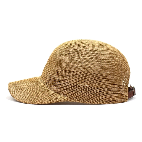 Women Paper Straw Woven Baseball Cap Sun Protection Breathable Adjustable Curved Brim Summer Outdoor Fashion Sun Hat