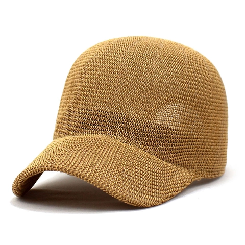 Women Paper Straw Woven Baseball Cap Sun Protection Breathable Adjustable Curved Brim Summer Outdoor Fashion Sun Hat