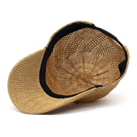 Casquette de Baseball en Paille de Papier Tissée Style Coréen pour Femme Été Respirant Protection Solaire Plage