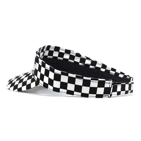 Cappello a Visiera in Cotone a Scacchiera per Donna Uomo Regolabile Sport all'Aperto Casual Protezione UV Cappello