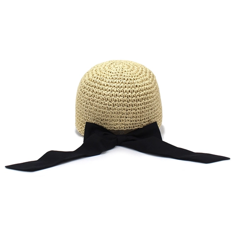 Berretto da Baseball in Paglia da Donna Con Grande Fiocco in Raso Protezione Solare Traspirante Cappello Intrecciato per Viaggio Spiaggia