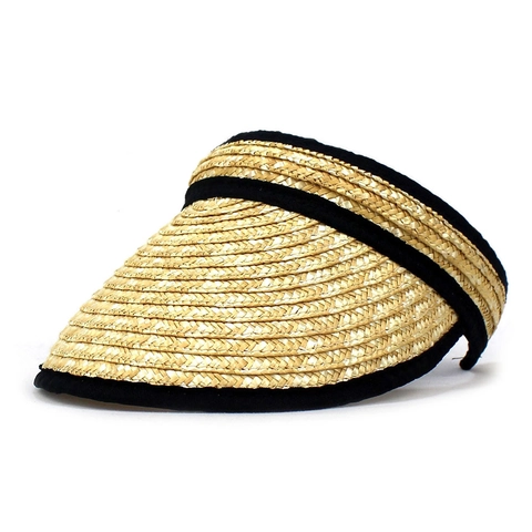 Dames Zomer Stro Zonnehoed Brede Rand UV Bescherming Khaki Open Top Strand Vizier Mode Ademend Stro Gevlochten Hoed
