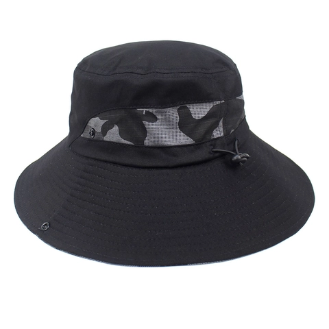 Outdoor Camouflage Vissershoed Voor Dames Heren Zonbescherming Brede Rand Opvouwbaar Wandelhoed Vissershoed Met Winddicht Trekkoord