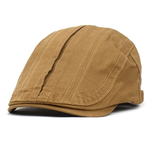 Gorra Plana de Algodón Vintage para Hombre Gorra Newsboy Ajustable Color Sólido Casual Protección Solar Gorra Forward