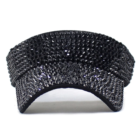 Women Luxury Rhinestone Sun Visor Hat Sparkly Empty Top Baseball Cap Adjustable Summer Outdoor Beach Fashion Sun Hat