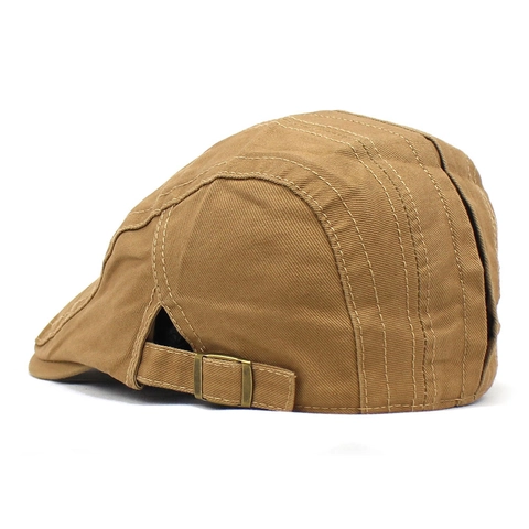 Gorra Plana de Algodón Vintage para Hombre Gorra Newsboy Ajustable Color Sólido Casual Protección Solar Gorra Forward