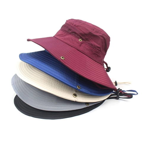 Outdoor Breathable Bucket Hat For Men Women Waterproof Wide Brim Sun Protection Foldable Fishing Hiking Safari Sun Hat