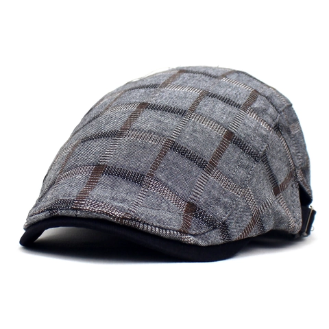 Vintage Britischer Stil Plaid Schirmmütze Für Damen Herren Baumwollmischung Flatcap Verstellbar Retro Gatsby Ivy Mütze Hut