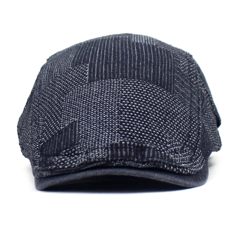 Retro Baumwolle Denim Patchwork Schiebermütze Für Herren Damen Vintage Verstellbare Baskenmütze Flache Kappe Für Casual Outdoor Alltag