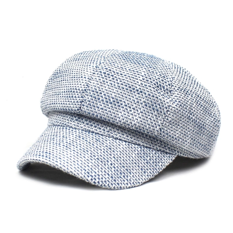 Vintage Plaid Tweed Newsboy Cap For Women Autumn Winter Warm Octagonal Hat Retro Fashionable Baker Boy Cap Casual Headwear Accessories