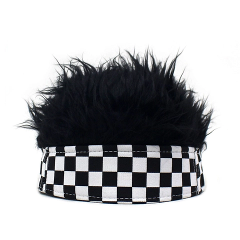 Cappello Docker a Scacchi Con Parrucca Novità Capelli Soffici Hip Hop Streetwear Beanie Senza Tesa Per Uomo Donna Festa