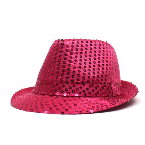 Unisex Sparkly Sequin Fedora Hat Jazz Style Costume Hat For Stage Performance Party Clubwear Breathable Polyester Fedora Hat
