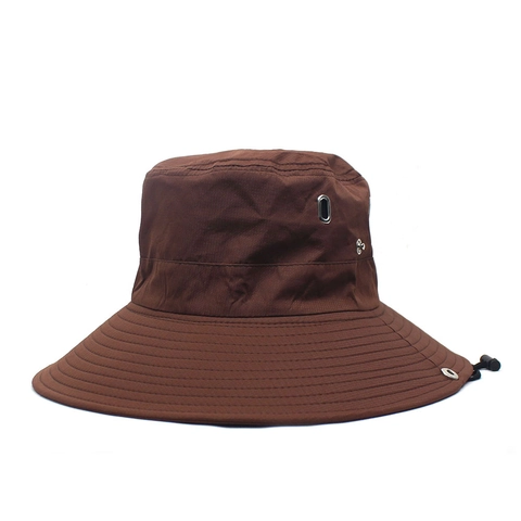 Men Outdoor Sun Hat Solid Color Polyester Bucket Hat Wide Brim Breathable Summer Sunshade Fishing Mountaineering Basin Hat