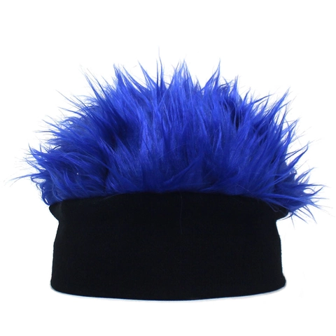 Funny Wig Beanie Hat With Spiky Faux Hair Knitted Acrylic Headwear For Halloween Party Cosplay Costume Men Women