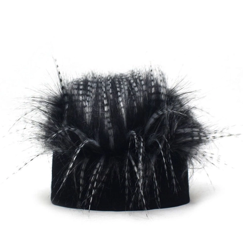 Nieuwigheid Nepbont Pruik Beanie Muts Voor Mannen Vrouwen Hiphop Street Dance Gebreide Acryl Randloze Schedelmuts Winter Warme Streetwear Accessoires