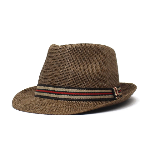 Unisex Retro British Paper Straw Fedora Hat Striped Ribbon Sun Protection Breathable Vacation Beach Sun Hat For Men Women