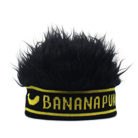 Divertente Cappello Miki in Maglia con Parrucca Per Adulti Berretto da Street Dance Hip Hop Con Design di Capelli Esplosivi Novità Cappellino con Fascia Regolabile per Costume di Halloween Party