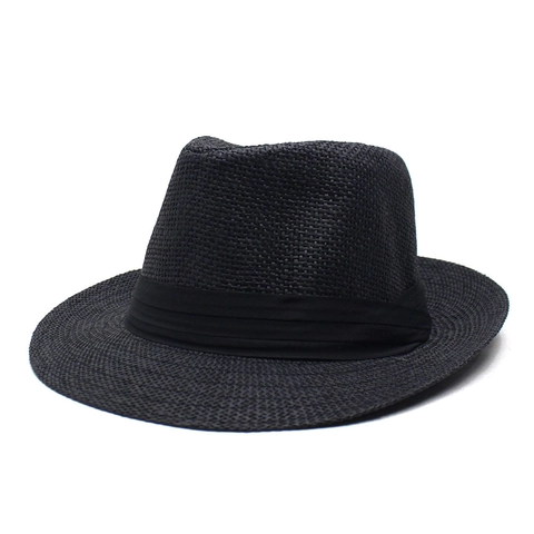 Unisex Brede Rand Papierstro Fedora Hoed Ademend Zomer Zonnehoed Mode Jazz Panama Hoed Met Lint Voor Reizen Strand