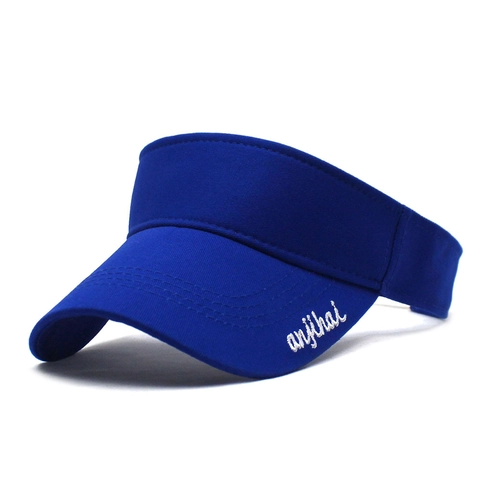 Unisex Baumwolle Sonnenblende Hut Buchstaben Stickerei Verstellbare Gebogene Krempe Oben Offen Kappe Für Outdoor Sport Tennis