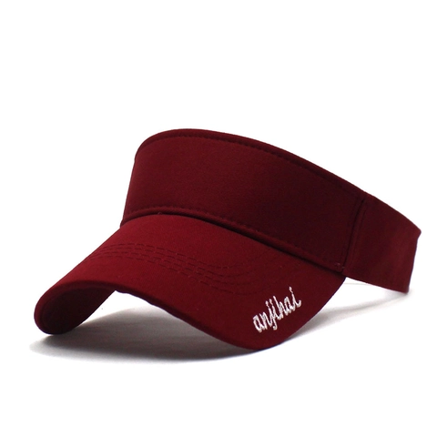 Unisex Baumwolle Sonnenblende Hut Buchstaben Stickerei Verstellbare Gebogene Krempe Oben Offen Kappe Für Outdoor Sport Tennis