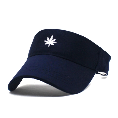 Visiera Parasole in Cotone per Donna Uomo Traspirante Berretto da Baseball Senza Top Con Ricamo a Foglia Regolabile Sport