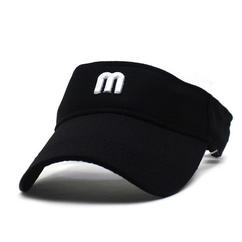 Fashion Letter m Embroidery Cotton Sun Visor Hat Adjustable Sporty Casual Outdoor Sun Protection Hat For Men Women