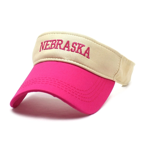 Visiera Parasole in Cotone con Ricamo Lettere Unisex Colore a Contrasto Cappello Aperto per Sport all'Aperto Traspirante