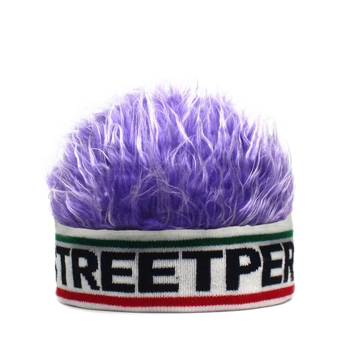 Funny Wig Docker Hat With Spiky Synthetic Hair Knitted Band Hip Hop Streetwear Streetper Letter Hat For Men Women Party Cosplay Accessories