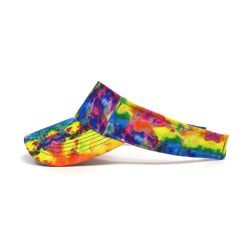 Bunte Batik-Sonnenschutz-Hut für Damen Sommer Atmungsaktive Polyester-Kappe mit Leerem Oberteil für Strand und Outdoor-Sport