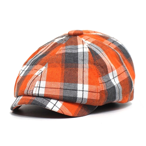 Vintage Britse Stijl Geruite Newsboy Pet Voor Vrouwen Polyester Verstelbaar Ruitjes Baret Voor Casual Dagelijks Gebruik Accessoires