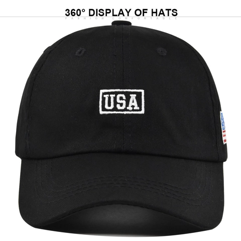 Vintage USA Embroidery Baseball Cap For Men Women Adjustable Cotton Sun Hat Casual Sport Trucker Hat With Flag Patch