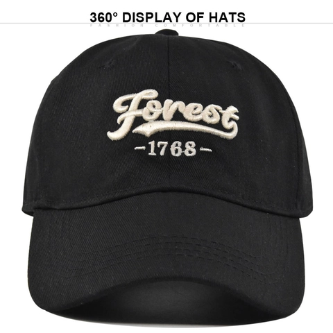 Vintage Bestickt Baumwolle Baseballkappe Für Damen Herren Verstellbar Forest Schriftzug 3D Stickerei Sonnenschutz Hut