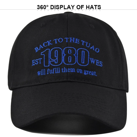 Vintage 1980 Ricamato Berretto da Baseball Cotone Regolabile Lettera Retrò Cappello da Sole per Uomo Donna Outdoor Casual Fashion Trucker Hat