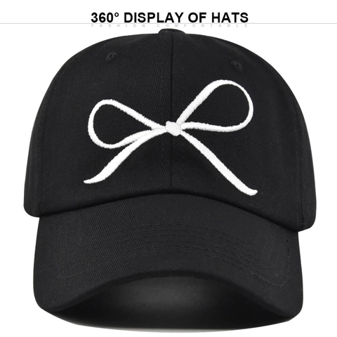 Fashion Bowknot Embroidered Baseball Cap Adjustable Cotton Sun Hat Outdoor Sports Leisure Duck Tongue Hat For Men Women