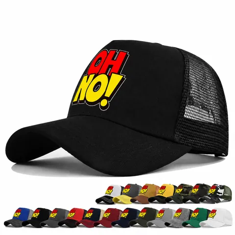 Unisex OH NO Καπέλο Trucker με Γράμματα Αναπνεύσιμο Ρυθμιζόμενο Βαμβακερό Καπέλο Μπέιζμπολ Προστασία από τον Ήλιο Fashion Snapback