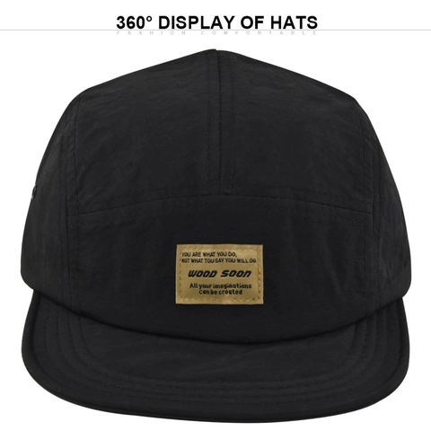 Unisex Five Panel Polyester Hip Hop Baseball Cap Flat Brim Adjustable Outdoor Sun Hat With Woven Label And Metal Vents