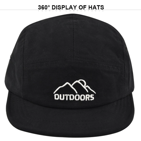 Unisex Outdoor Καπέλο Camper 5 Πάνελ με Κέντημα Βουνού Βαμβακερό Ρυθμιζόμενο Επίπεδο Γείσο Καπέλο Μπέιζμπολ Hip Hop Outdoors
