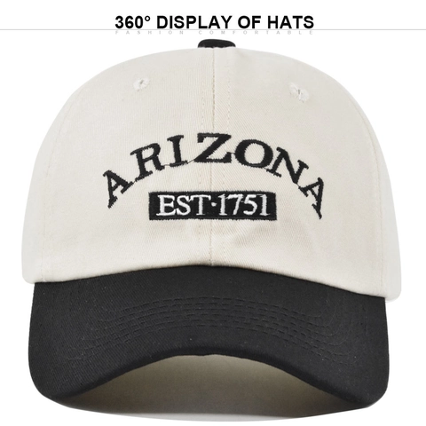 Arizona Κεντημένο Καπέλο Μπέιζμπολ Βαμβακερό Χρωματική Αντίθεση Ρυθμιζόμενο Αθλητικό Καπέλο για Άνδρες Γυναίκες