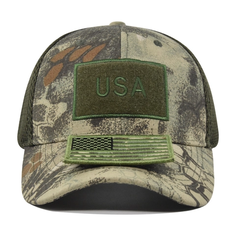 Berretto da Baseball Tattico Mimetico Traspirante con Rete Posteriore Motivo Pitone Patch USA Cappello Trucker per Unisex