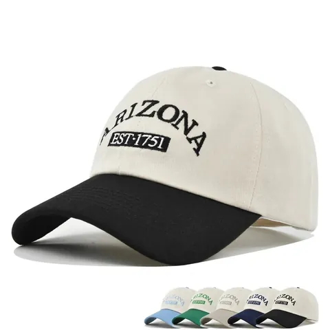 Arizona Κεντημένο Καπέλο Μπέιζμπολ Βαμβακερό Χρωματική Αντίθεση Ρυθμιζόμενο Αθλητικό Καπέλο για Άνδρες Γυναίκες