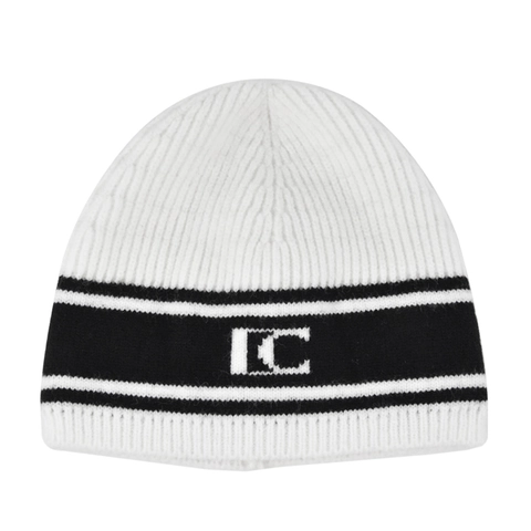 Women Winter Ribbed Knit Beanie Hat Warm Striped Letter Embroidery Casual Soft Outdoor Fashion Headwear