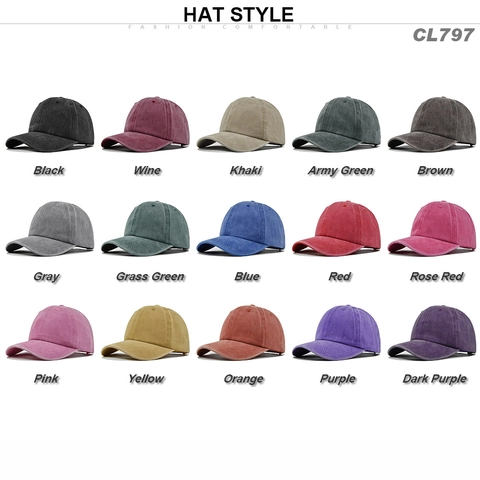 Gorra de Béisbol Vintage de Algodón Lavado para Hombre Mujer Color Sólido Desgastado Ajustable Protección Solar Deporte Exterior Dad Hat